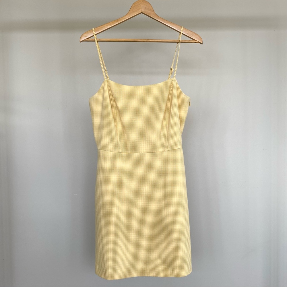 Aritzia Wilfred Isabelle gingham mini dress. 💛